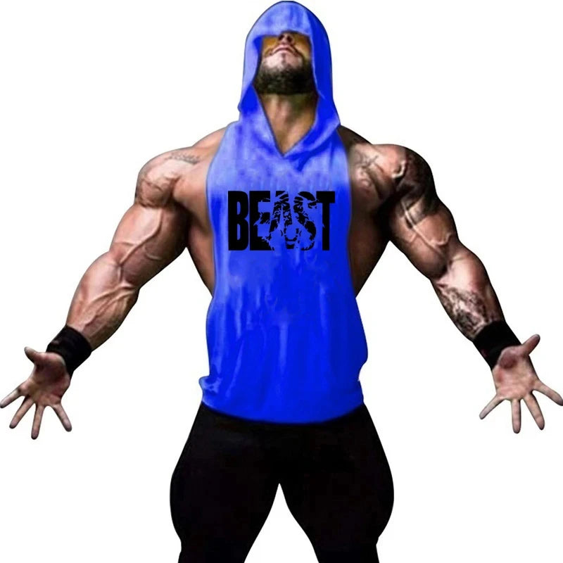 Men's Vest Sleeveless Sweatshirt Gym Top Men Man Sleeveless Shirt Bodybuilding Fitness Clothing T-shirt Singlets Singlet Clothes