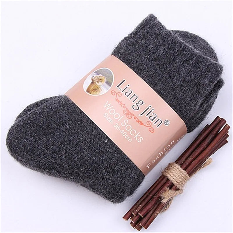Super Warm Funny Happy Male Men Thicker Solid Socks Merino Wool Rabbit Socks Snow Winter Socks calceta hombre skarpety meskie