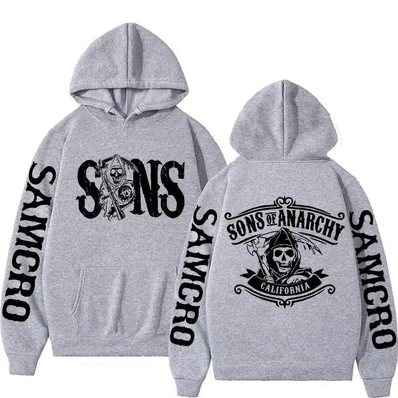 Sons of Anarchy Double Sided Graphic Hoodie Men Hoodie Sweatshirt Men Womnen Fashion Design Pullover Men's Fleece Hoodies