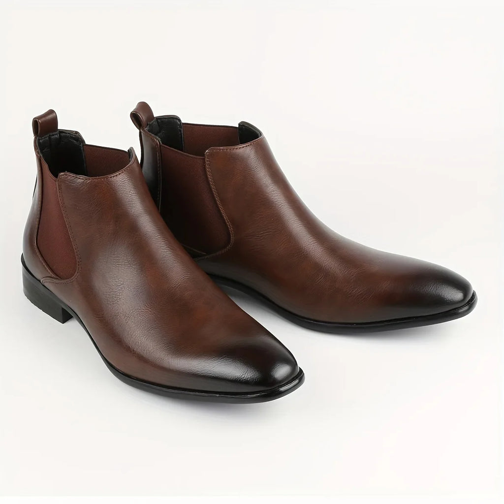 Men's Short Boots Winter Men's High-top Chelsea Boot New Small Square Head Fashion Men's Shoes Versatile Ankle Boots