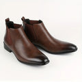 Men's Short Boots Winter Men's High-top Chelsea Boot New Small Square Head Fashion Men's Shoes Versatile Ankle Boots