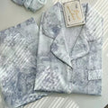 Short Sleeve Pajamas Sets Women Jacquard Loungewear Men Couple Summer New Homewear Loose Pijama Mujer Luxury 2 Pieces Lingerie