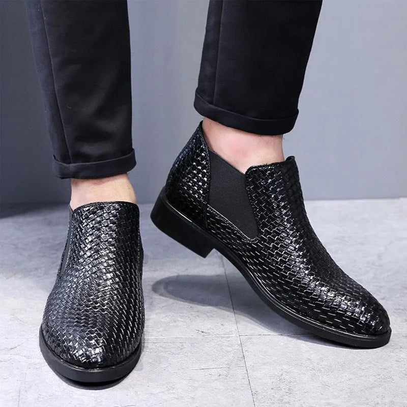 Black Men's Boots Luxury High Quality Chelsea Boots Male Leather High Top Casual Shoes designer Classic Business Men Ankle Boots