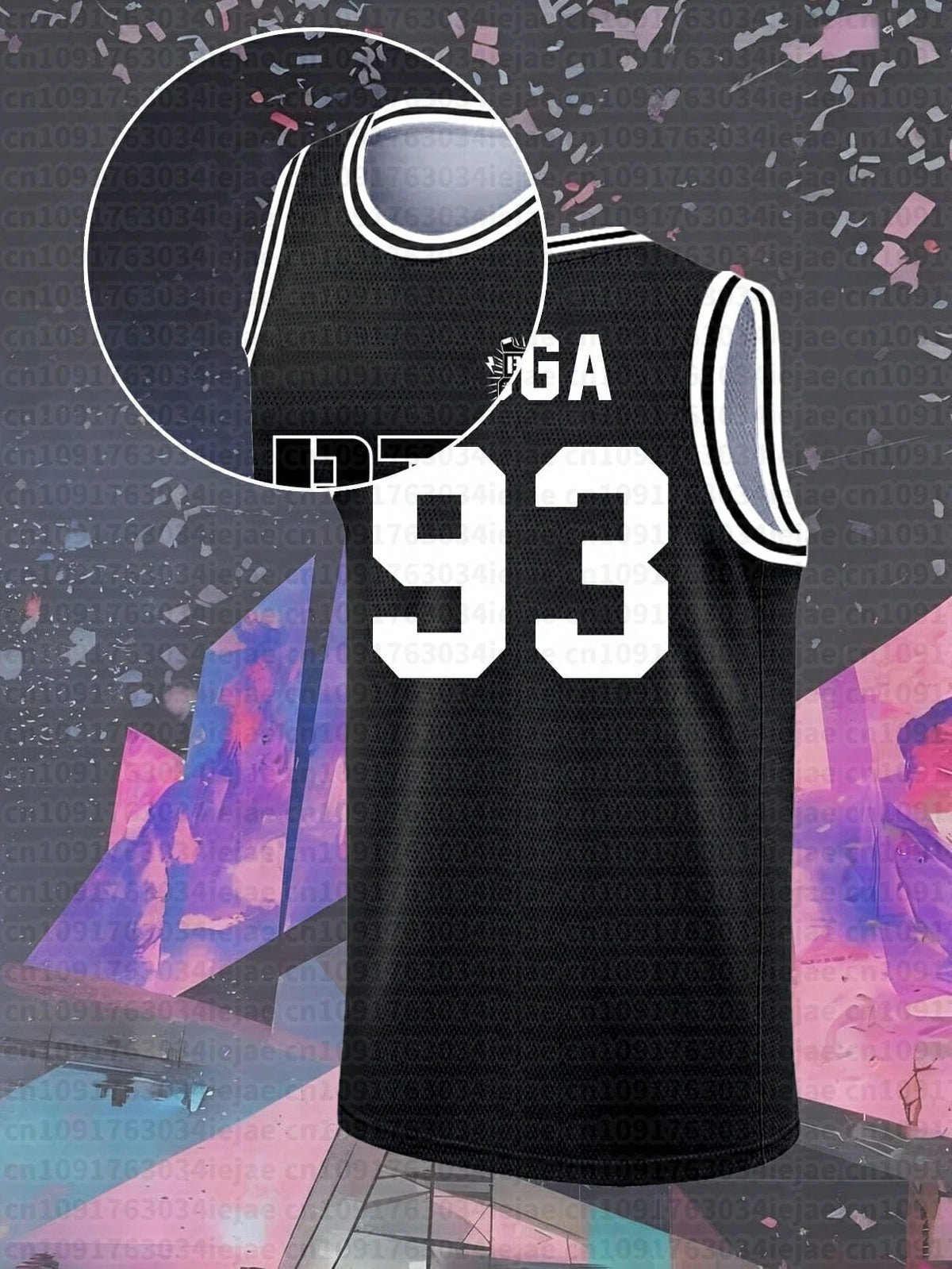 Men Kid Jersey Black Mesh Sleeveless Basketball Style Tank Fan Merch Casual Sport Streetwear Outfit