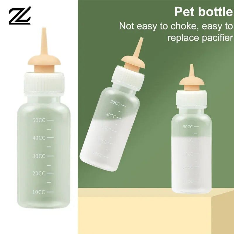 Pet Kitten Feeding Bottle Nipple Feeder Can Squeeze Liquid Milk Nursing Bottle For Newborn Dogs Puppies Rabbits Hamster Cat