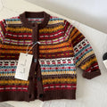 Children's Sweater 2026 Spring and Autumn Winter New Boys' and Girls' Color blocked Sweater Cardigan Baby Retro Knitted Coat