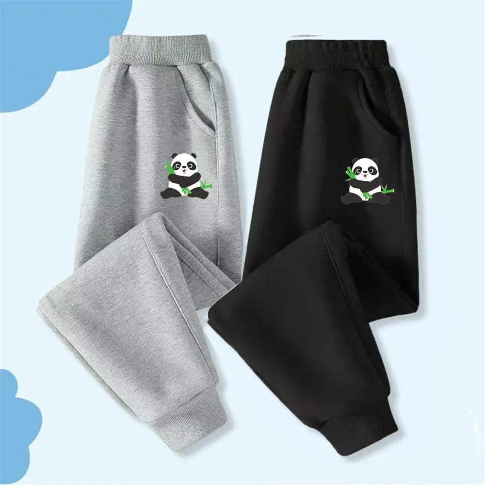 Children's Cartoon Sweatpants Kids Cute panda print pants Boys Spring Outdoor Sport Trousers casual Joggers for Kids 3-14Y