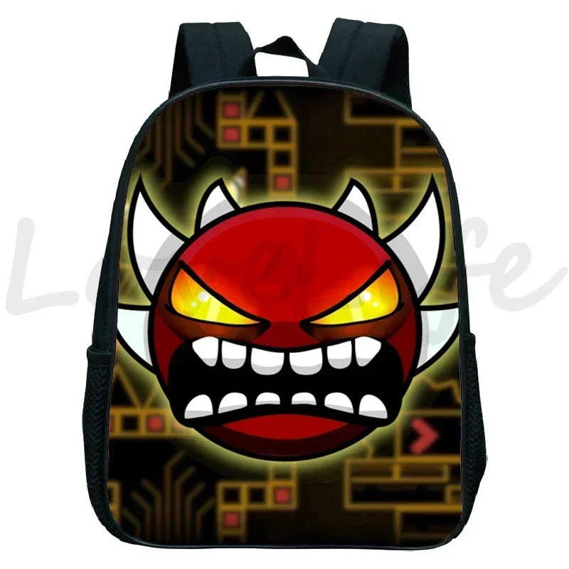 Children Backpack Anime Small Bookbag Kids Cartoon School Bags  Angry Geometry Dash Kindergarten Backpacks Boys Girls Rucksack
