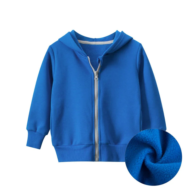 1-9T Winter Toddler Kid Sweatshirts Boy Girls Warm Thick Clothes Zipper Hooded Hoodies Casual Loose Fleece Coat Childrens Outfit