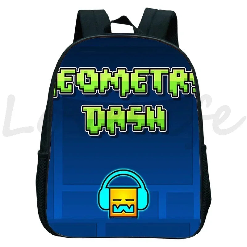 Children Backpack Anime Small Bookbag Kids Cartoon School Bags  Angry Geometry Dash Kindergarten Backpacks Boys Girls Rucksack