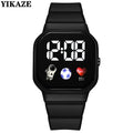 YIKAZE Cartoon LED Digital Kids Watch Fashion Sports Electronic Watch for 3-5 years old Boys and Girls Silicone Gift Watch