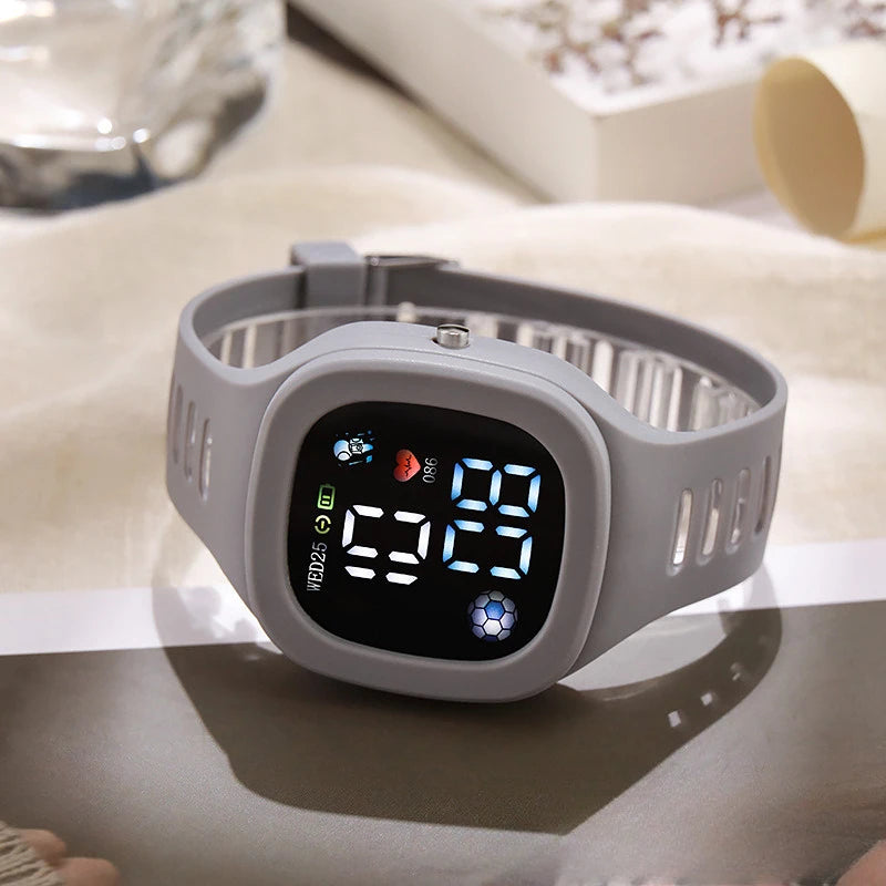 LED Sports Watch For Kids - Digital Electronic Watch For Elementary Students, Outdoor Waterproof Activity Timepiece