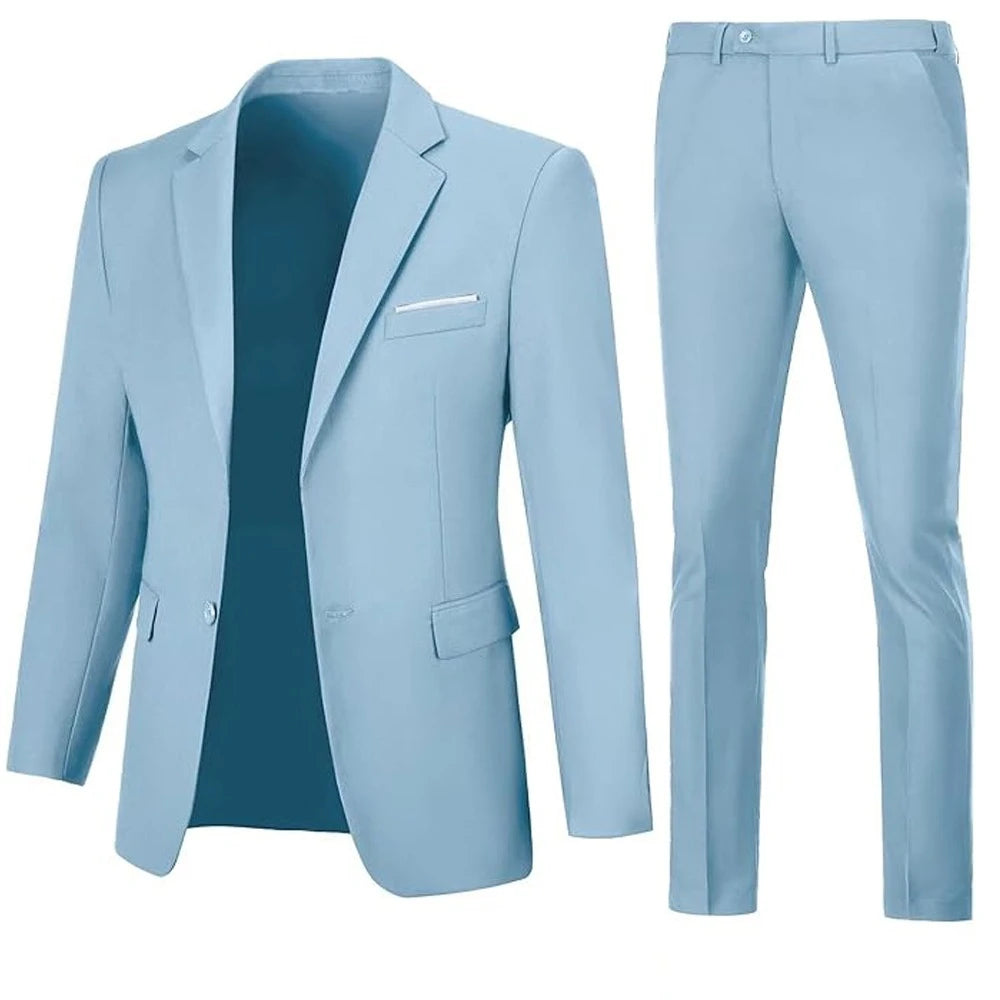 Men Suits Set  2 Pieces Jackets Pants For Wedding Elegant Slim Fit Blazers Formal Outfit Fashion Classic Full 2025 Costume
