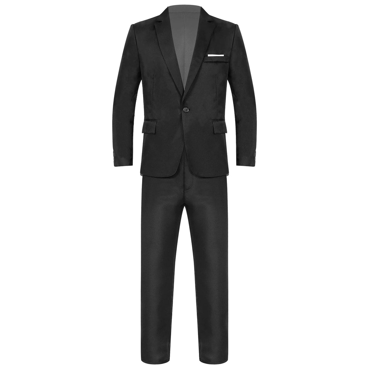 Men Gentleman Suit 2Pcs Formal Uniform Long Sleeve Lapel Blazer Jacket with Pants Office Meetings Business Wedding Party Outfits