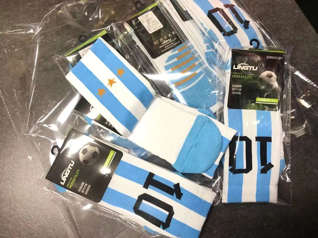 Kids Soccer Socks Number 10# Star 7# Mid-tube Boys Cycling Socks Outdoor Towel Bottom Fashion Men's Sport Football Short Socks