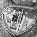 5PCS Womens Elegant Rectangle Rhinestone Quartz Watch Jewelry Set Fashion Women Watches Reloj Mujer Girl Clock Gift（Without Box）