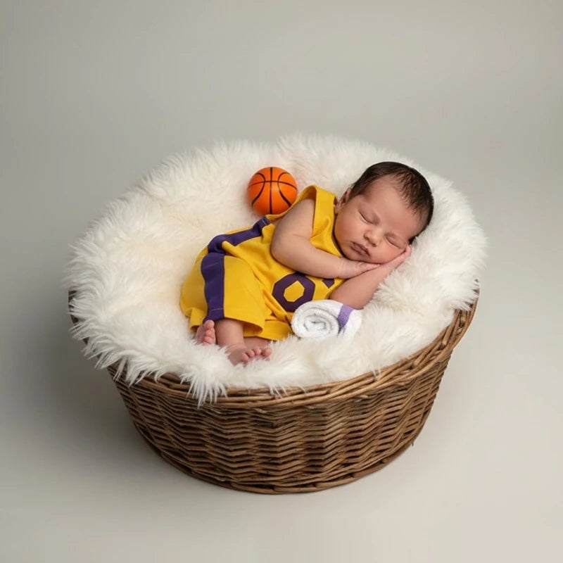 Baby Photography Costume Basketball Clothing Outfit Newborn Photography Props for 0-2 Month Boy Girl Photo Clothes 15UB