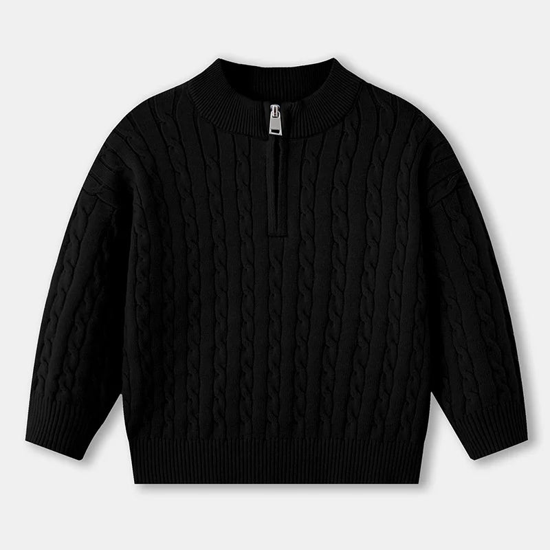Kids Winter Warm Knitted Sweater Children Comfortable Solid Versatile Pullover Boys Girls Autumn Outdoor Long Sleeve Clothe