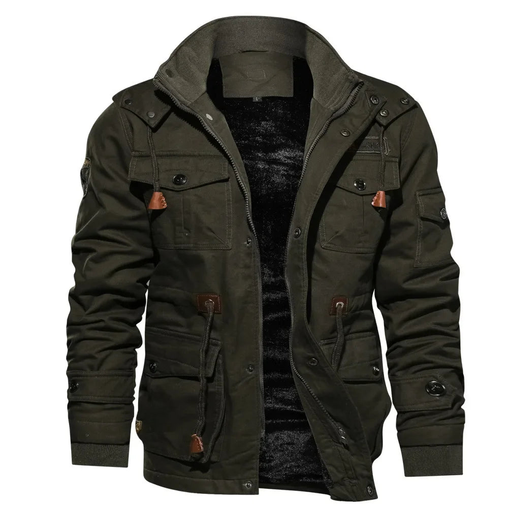Men's Autumn and Winter Thick Jacket Men's Casual Warm and Cold Resistant Loose Full Zipper Cardigan Jacket Men's Jacket