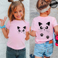 Summer Girls T-shirts Clothes Kid Girls Tshirts Casual Clothes Kwaii Cat Anime Print Cotton T-shirts Anime Children Fashion Tops