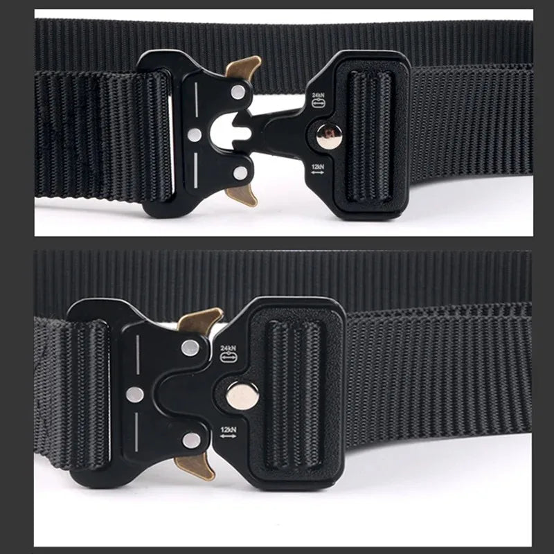 Plus Size Men Black Belts 150cm 170cm Tactical Belt Quick Release Outdoor Military Belt Soft Real Nylon Male Sports Accessories