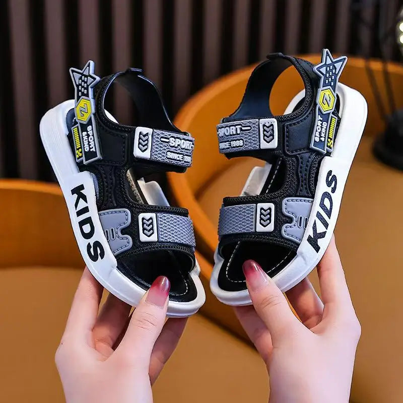 Boys' Cartoon Sandals & Slippers for Summer, Internet-Famous Style, Non-Slip Thick Sole, Casual Home Wear, Suitable for Kids & O