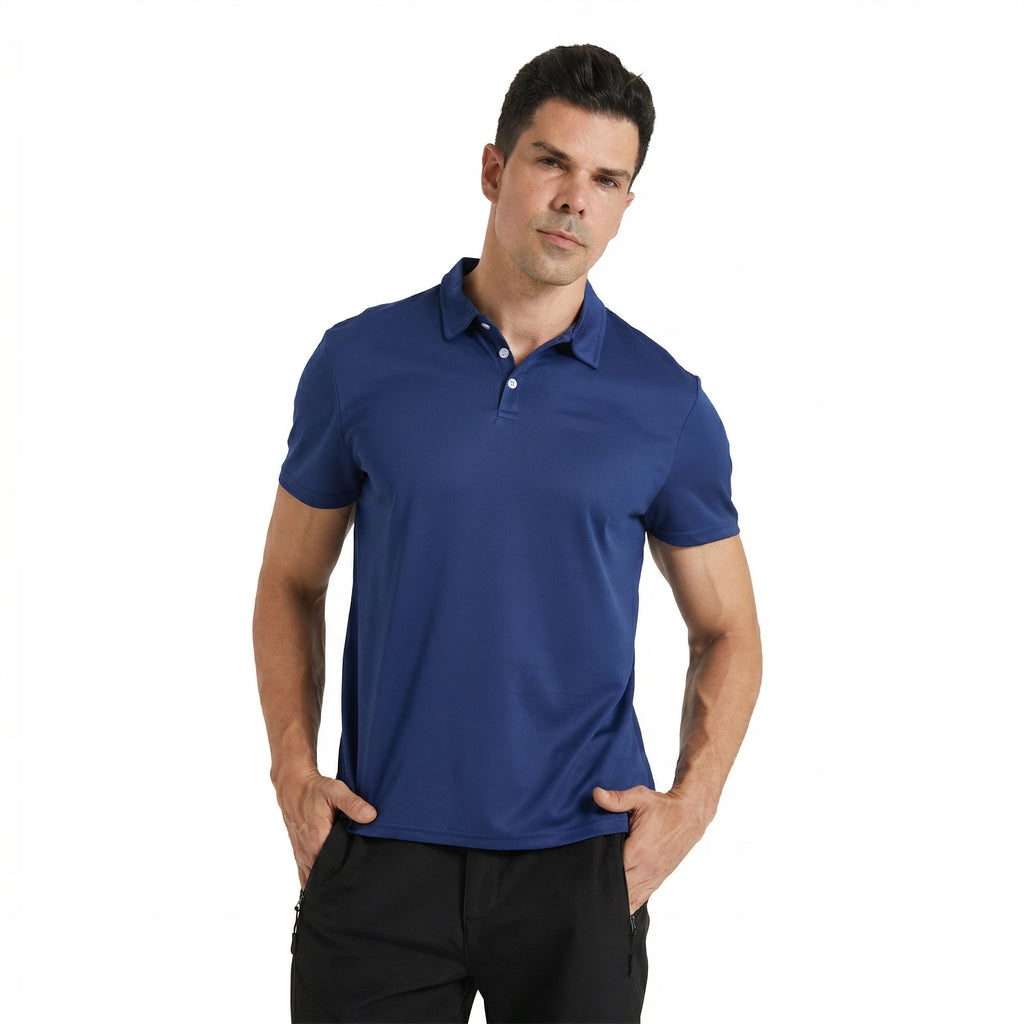 Summer Mens Polo Shirts Short Sleeve Quick Dry Solid Color Golf shirts Mesh Tops Breathable Casual Beach Wear