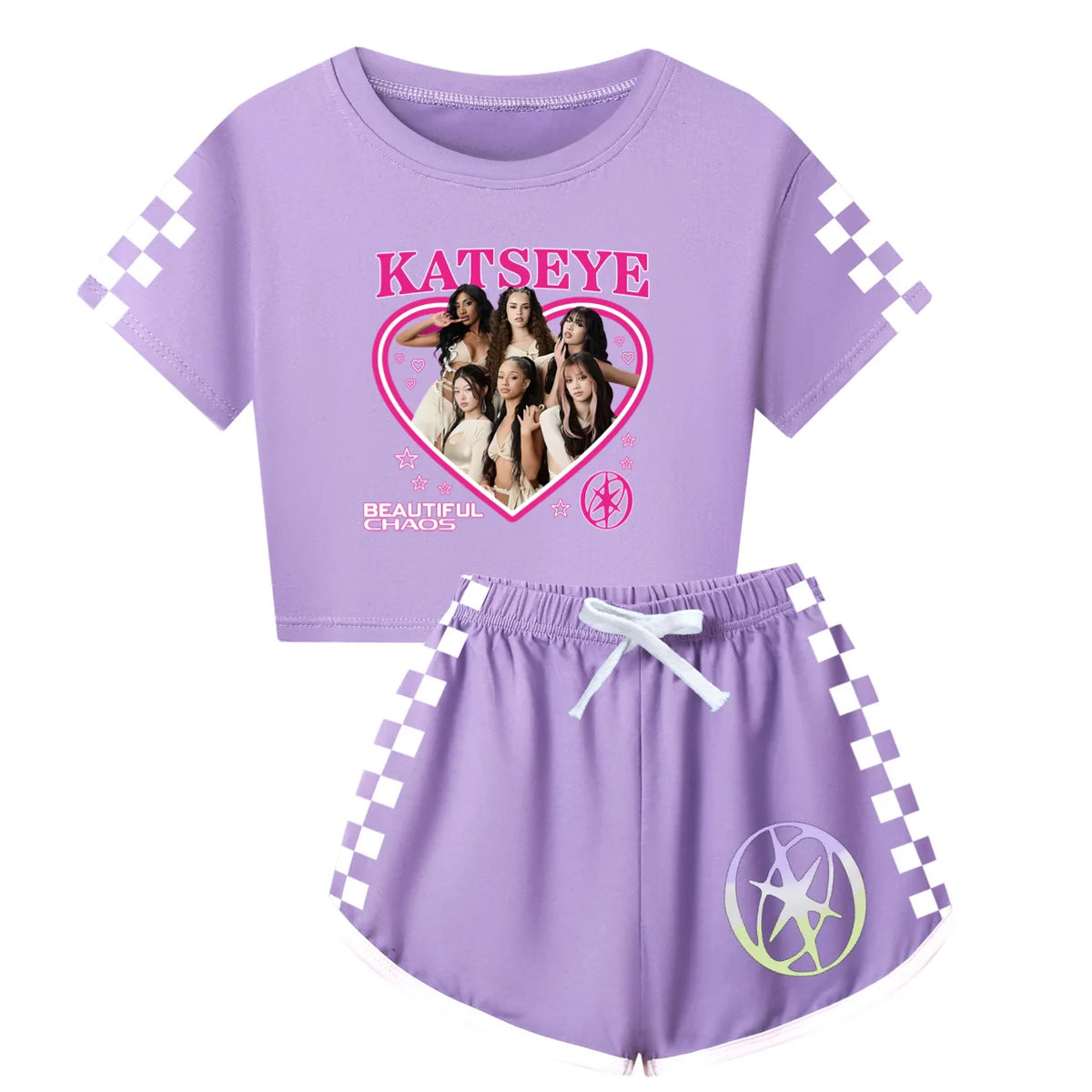 Summer Fall Girls Boys Pajama Sets KPop Girls Group KATSEYE Pyjamas Children Cotton Sleepwear Baby Underwear Set Kids Clothes