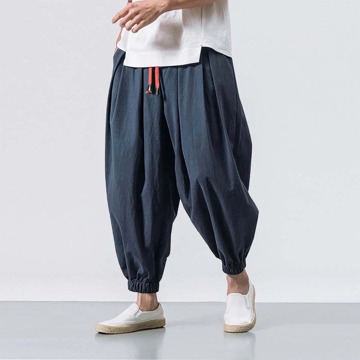 Fashion Harem Pants Men Hiphop Baggy Wide Leg Pants Streetwear Oversized Casual Sweatpants Harajuku Japanese Trousers Male 2025