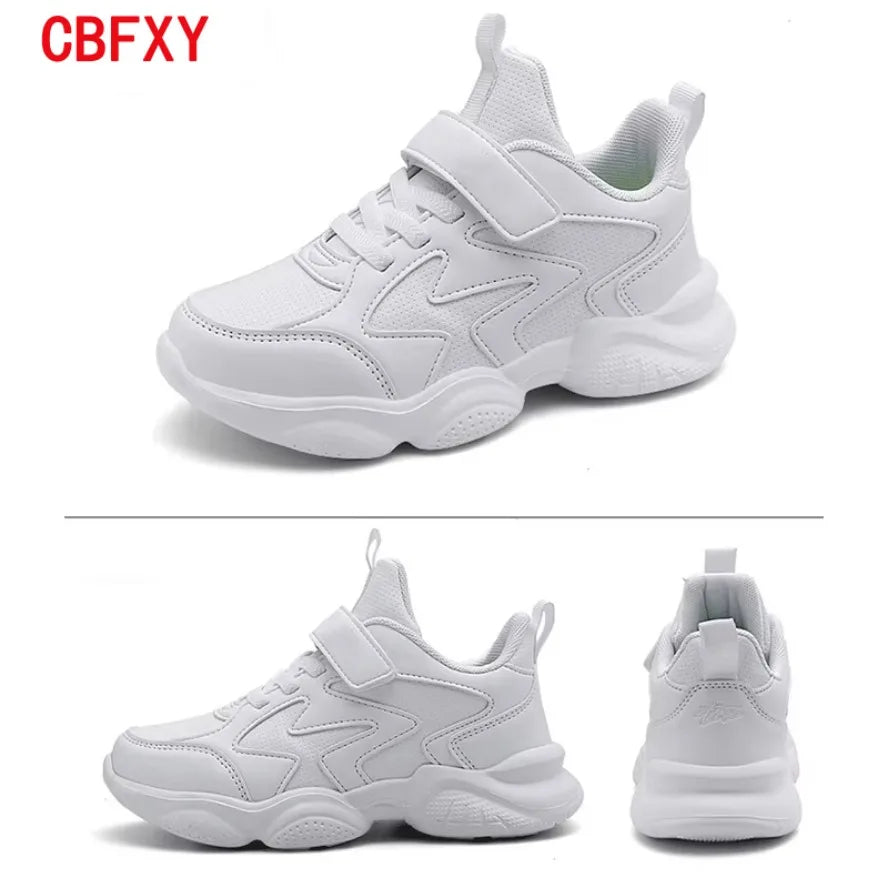 White Kids Shoes For Boys And Girls Fashion Children Comfortable Breathable Sneakers Non-slip School Casual Walking Footwear