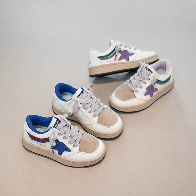 Korean-style Fashionable Vintage Kids Sneakers Boys Dirty Shoes Leisure Sports Shoes Magic Tape Convenient Rubber Outsole