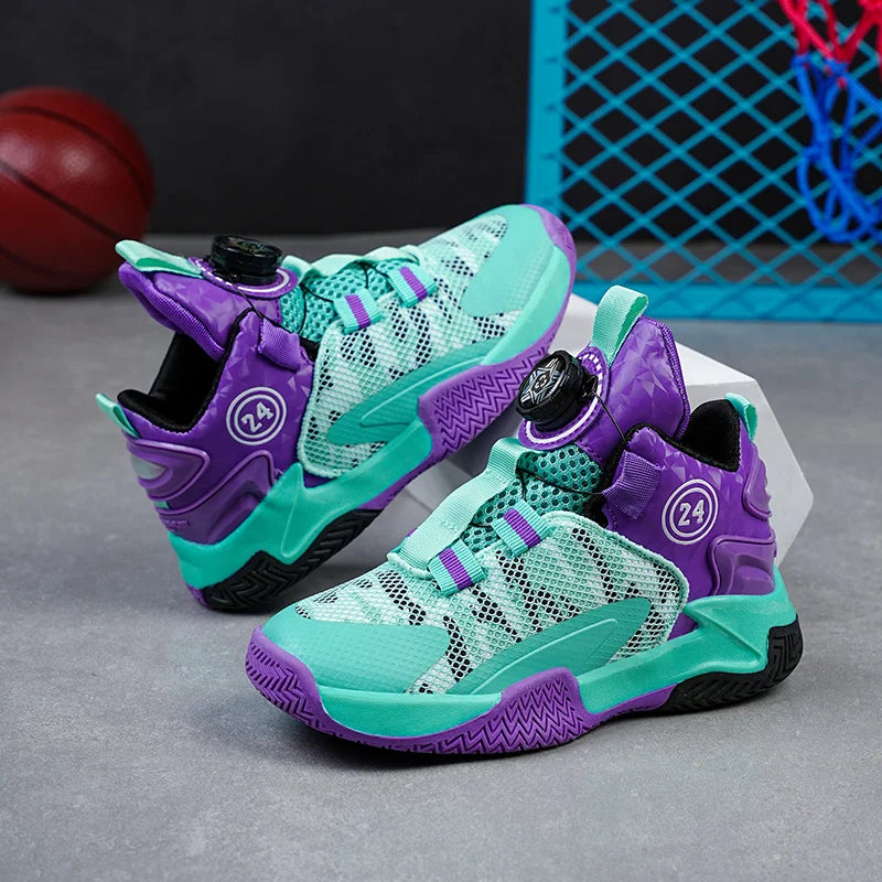 New High-Quality Breathable and Fashionable Casual Basketball Shoes for Children and Boys