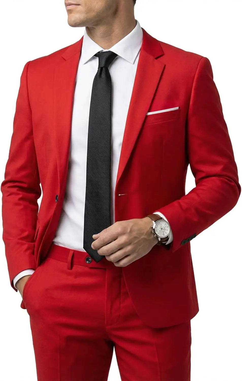 Men's 2 Piece Suit  One Button Slim Fit Solid Jacket  Pants Set Suits for Men Party Wedding Prom  Business