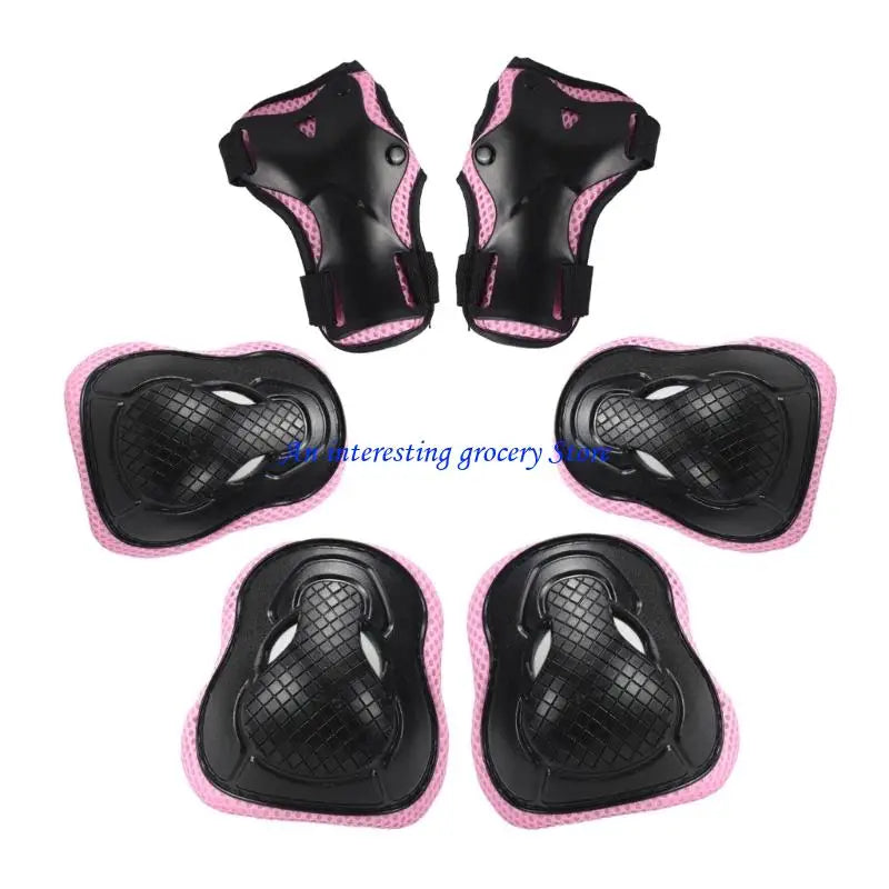 652D 6Pcs Kids Outdoor Sport Gear Set for Roller Skating Scooter Skateboard Cycling with Skating Knee Guard Elbow Hand Pad