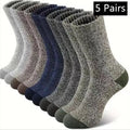 5 Pairs Merino Wool Socks for Man Women , Super Thick Hiking Sock Men's Thermal Socks for Cold Weather Men Woman Snow Socks