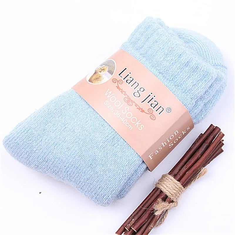 Super Warm Funny Happy Male Men Thicker Solid Socks Merino Wool Rabbit Socks Snow Winter Socks calceta hombre skarpety meskie