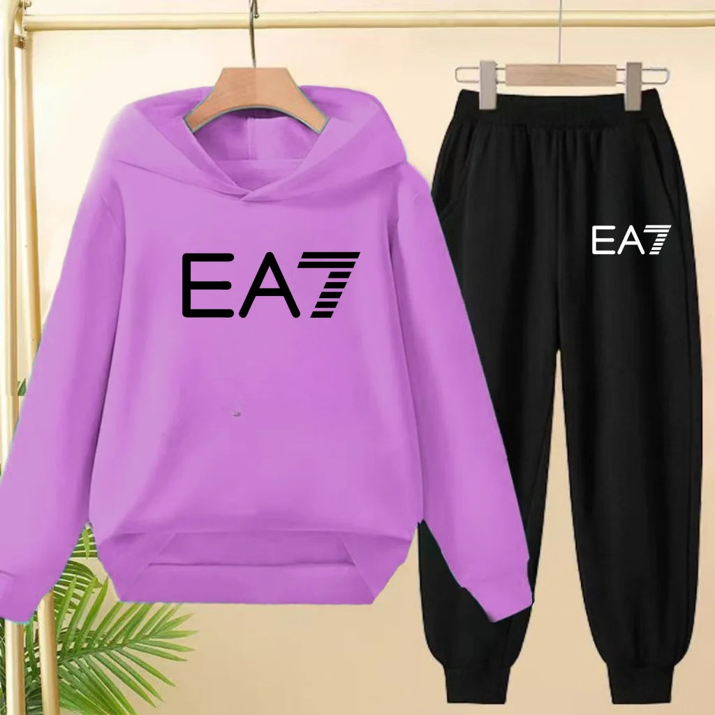 Kids Autumn Winter Hoodie  Letter Print Clothing Casual Top+Trousers 2PBoy Girl 3-12Yrs Child Gift Brand Sports Coat Jogging Set