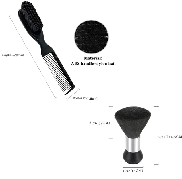 2 Pcs Neck Duster Barber Brush Lightweight Soft Hair Eco Friendly Straight Kinky Curl 70g Cutting Hair Removal OEM Brand Hair