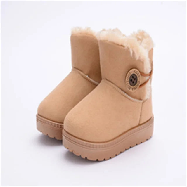 Warm Kids Snow Boots For Children New Toddler Winter Princess Child Shoes Non-slip Flat Round Toe Girls Baby Lovely Boots