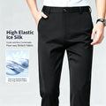 Mens Stretch Straight Leg Business Dress Pants Casual Wrinkle Resistant Drape Trousers for Meeting Occasions