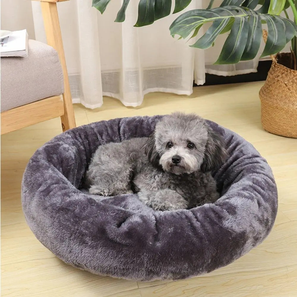 Pet Bed Comfortable Donut Round Dog Kennel Soft Washable Dog Cat Cushion Bed Warm Puppy Kitten House