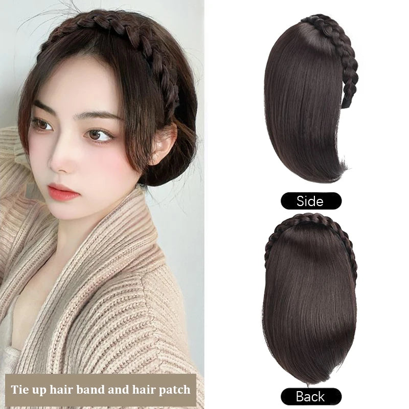 Wig For Woman Short Hair Headband With Hair Wig Fish Bone With Wig Integrated Hair Patch Hair Accessories
