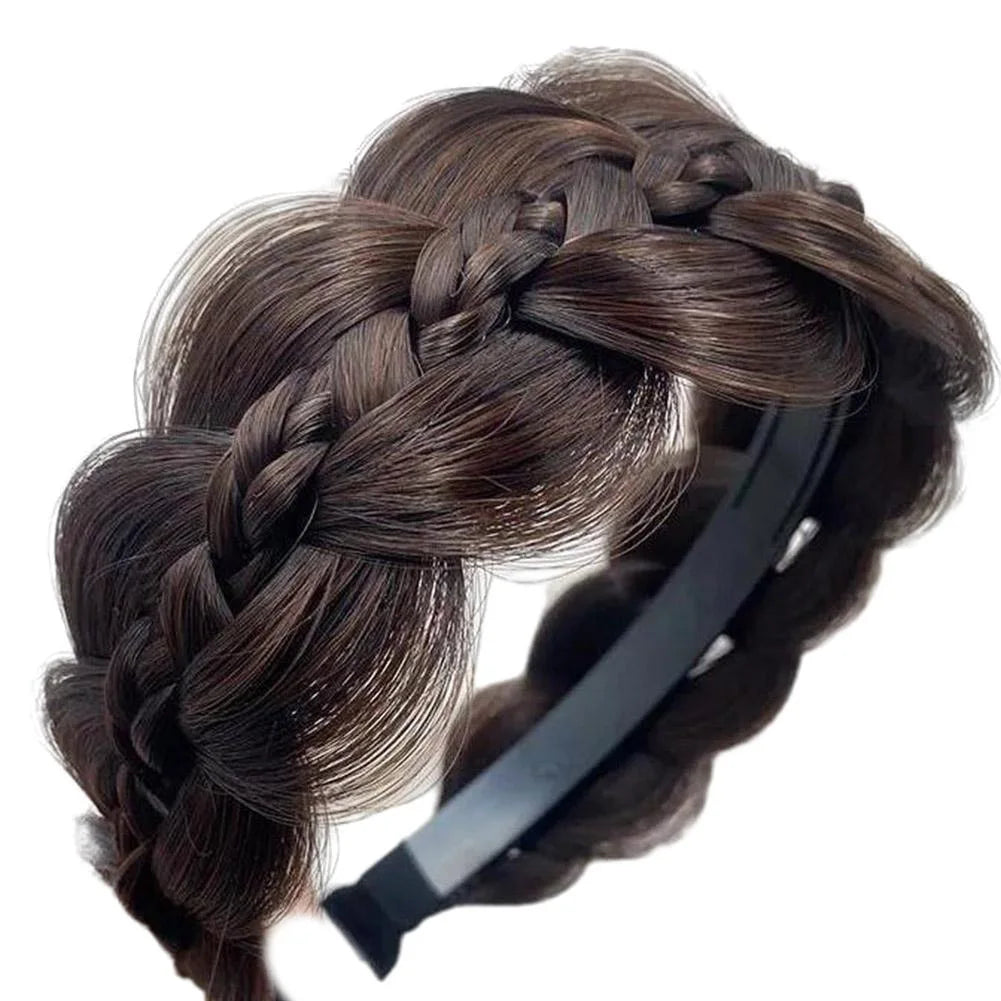 Women Wig- Headbands For Women Wide Fishbone Braids Hairbands Handmade Retro Head Hoop Hair Styling Headwear Accessories