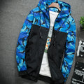 Men's Jackets Spring Hooded Printing Camouflage Windbreaker Zip Lightweight Jackets Slim Crop Fashion Design on The Back Coats