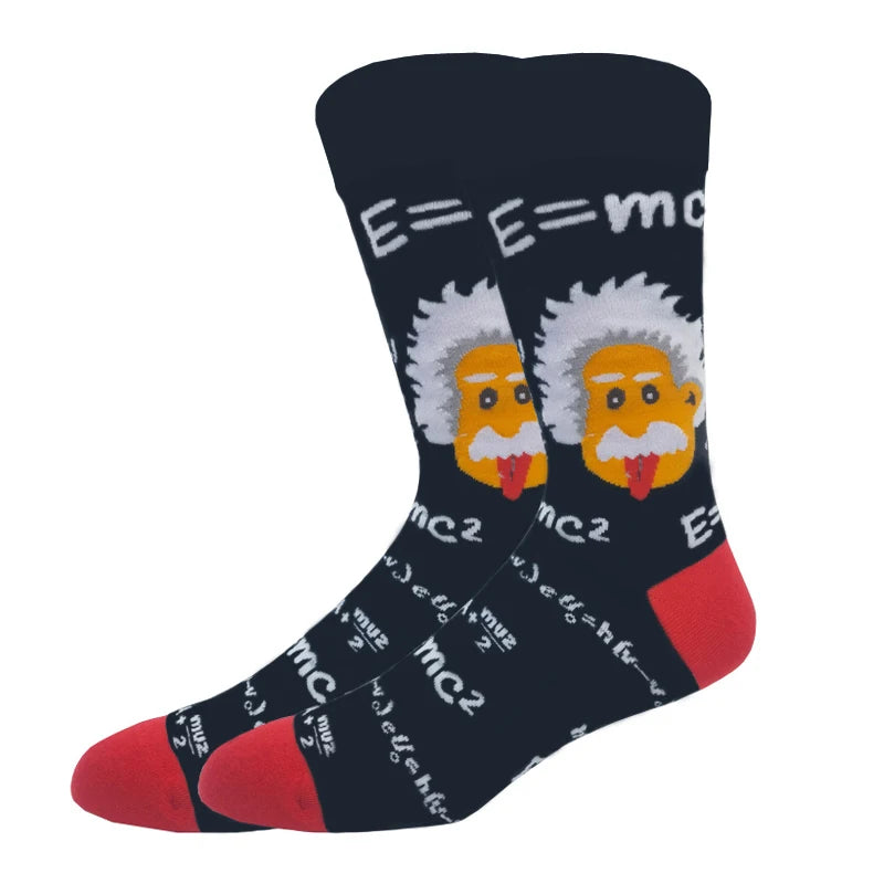 Men's Combed Cotton Fashion Hip Hop Man Woman Socks Harajuku Skateboard oil painting with print Happy Socks Funny Gift