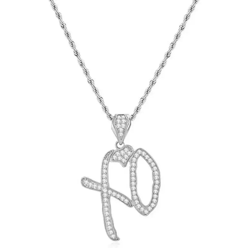 1Pcs Men's Fashion Street Trend Jewelry Accessories Gift Exquisite   Inlaid White Zircon Pendant Necklace