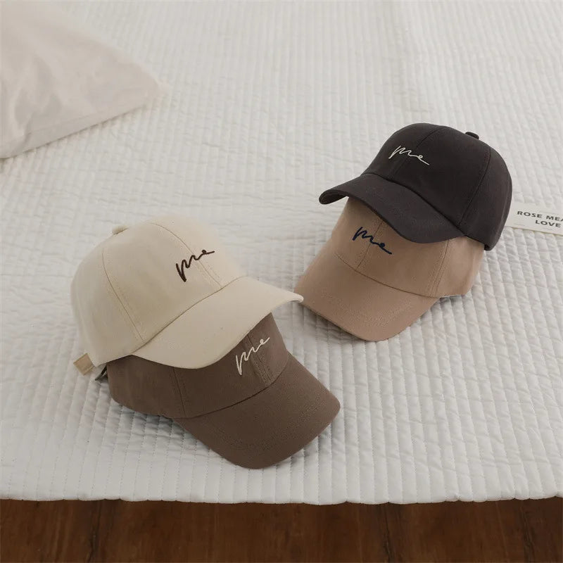 Solid Color Kids Baseball Hat 2-8Year Boys Girls Duck Tongue Hats Cotton Baby Sunscreen Visor Fashion Letter Children Peaked Cap