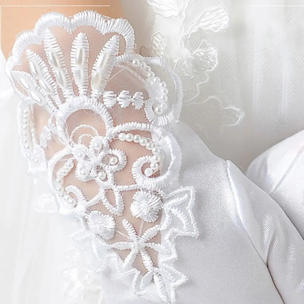Gloves Children's Wedding Dress Princess Skirt Accessories Stage Gloves Wedding Gloves Full Finger Mittens Princess Gloves