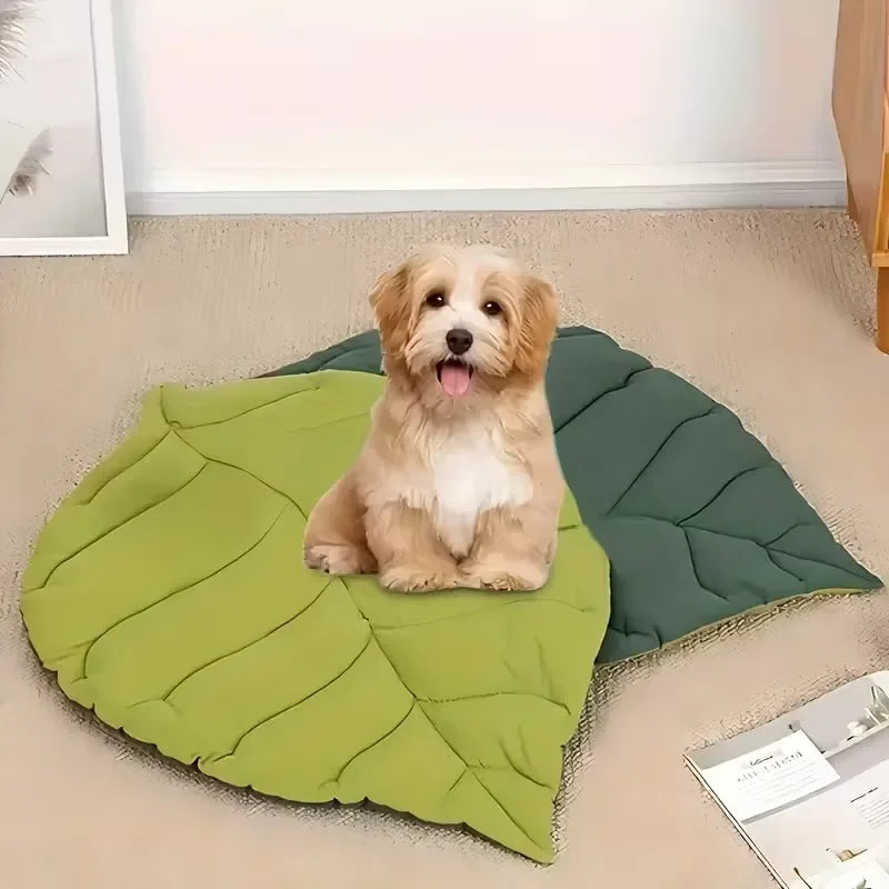 1/2/2/8PCS Pet Mat Leaf Design Cat Sleeping Pad Dog Crate Liner Thick Cushion for Cage Floor Bedding Washable