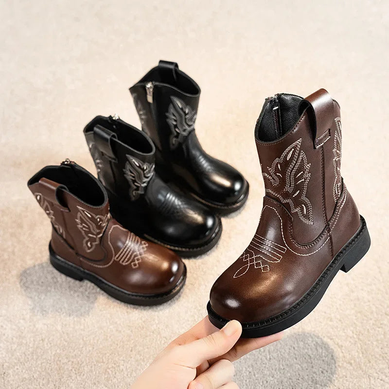 Botas Niña Girls Boots Waterproof Cowboy Boots Childrens New Fashion Short Anti Slippery Boot Thick  Boot Kids Boot Zapatos Niña